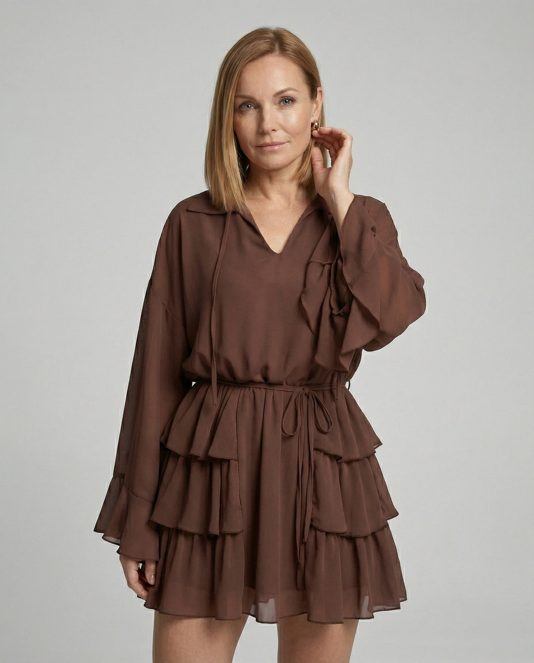 Freizeitkleid Damen Stufenkleid Kurz