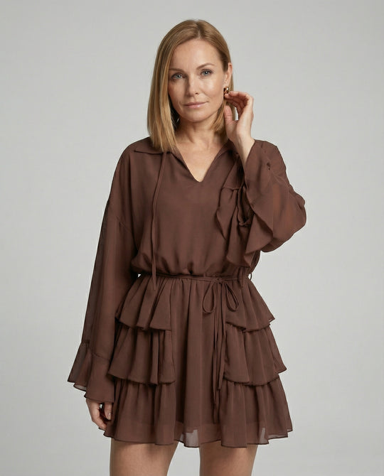 Freizeitkleid Damen Stufenkleid Kurz