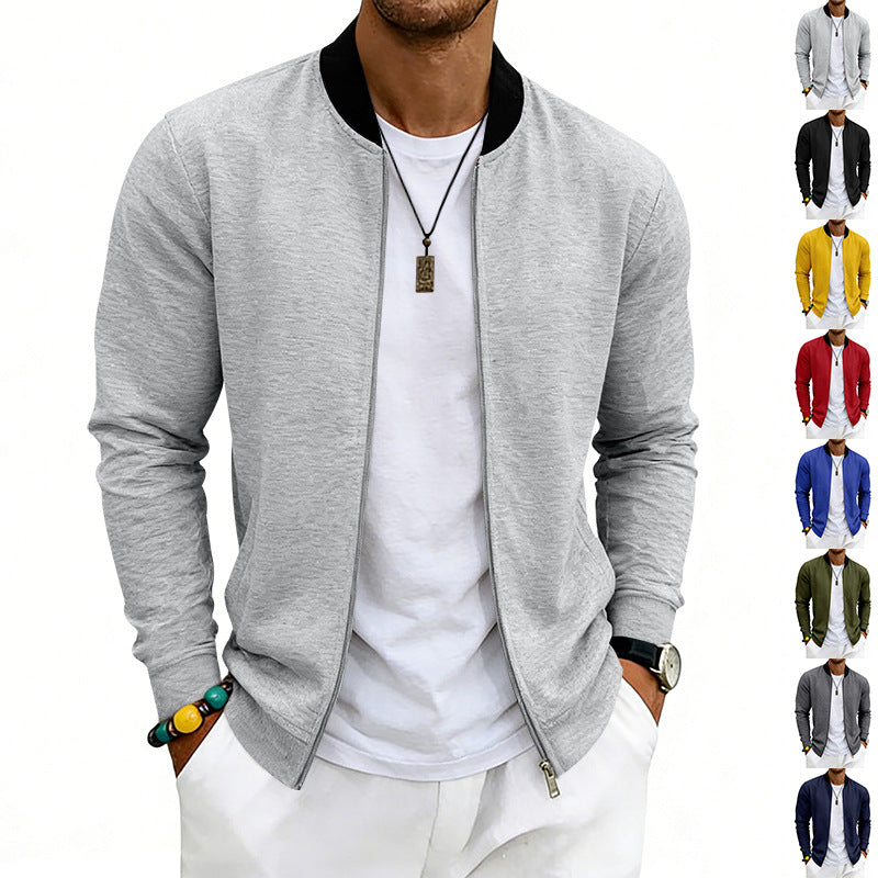 Herren nan leichte Bomberjacke aus Jersey mit Stehkragen elastischen Bündchen und verdeckten Eingrifftaschen R&B
