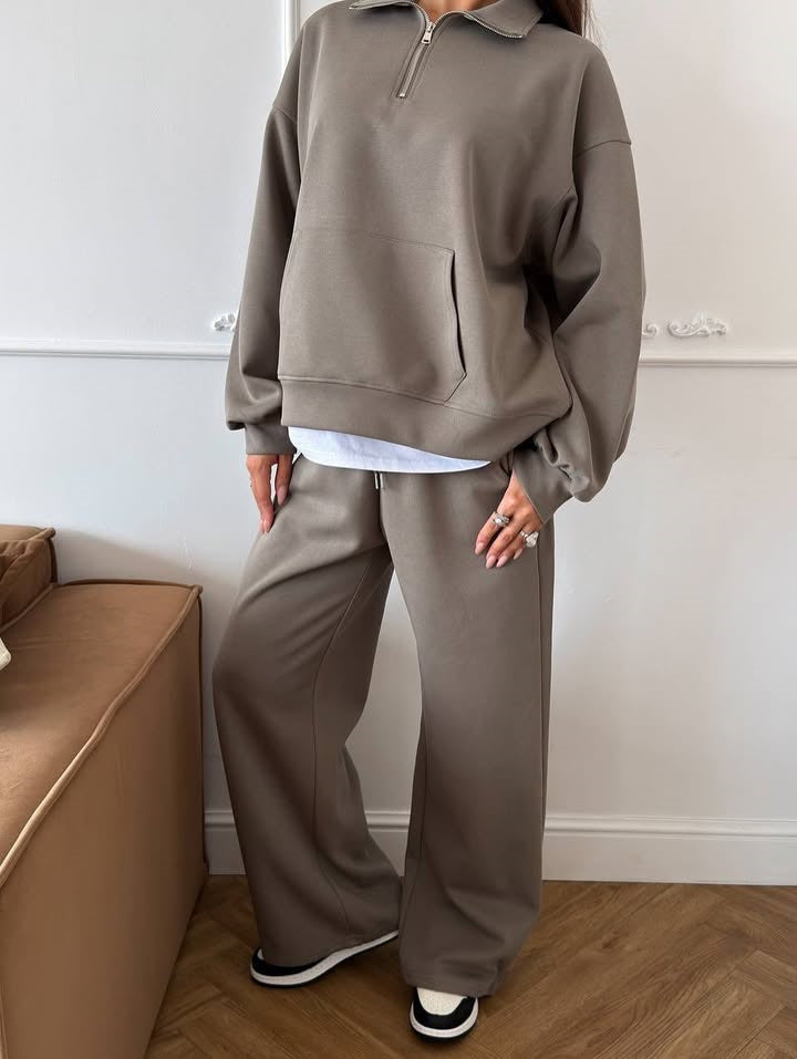 R&B | Halbhals Pullover Sweatshirt und Weit Geschnittene Hose Zweiteiler Anzug