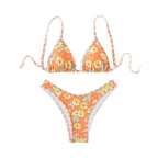 Damen floraler Triangel-Bikini mit verstellbaren Trägern