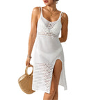 Damen transparenter Häkel-Strandkleid R&B
