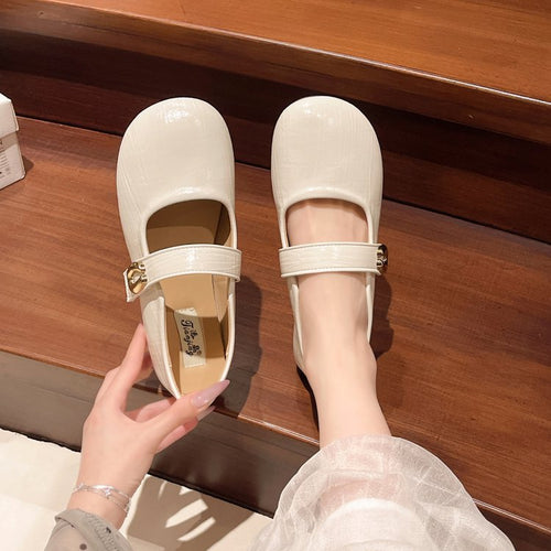 Damen elegante Mary Jane Ballerinas mit modischem Schnallenakzent R&B