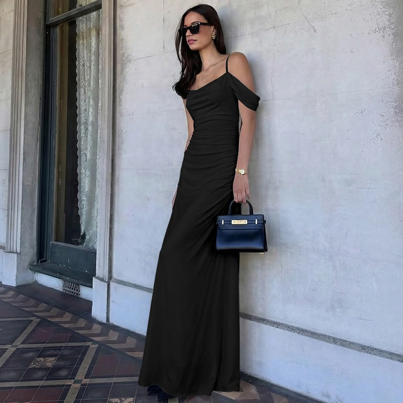 Damen Elegantes bodenlanges Kleid mit einzigartiger Drapierung R&B