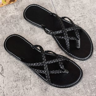 Damen Elegante und stylische Riemensandalen mit geflochtenem Detail R&B