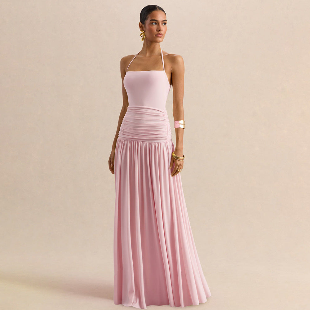 Damen Elegantes Abendkleid mit Off-Shoulder-Design und Fließendem Cape R&B