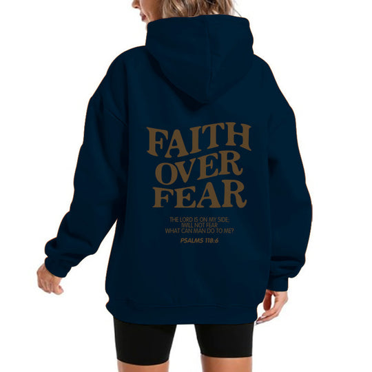 Damen Kapuzensweater mit motivierendem Schriftzug und bequemem Schnitt R&B