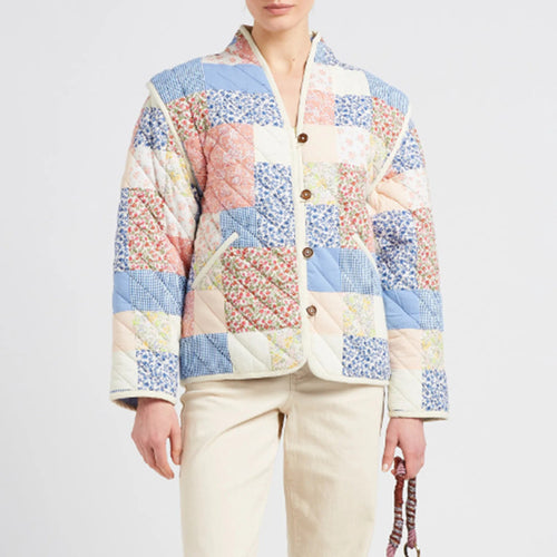 Damen Patchwork-Quilted Jacke R&B