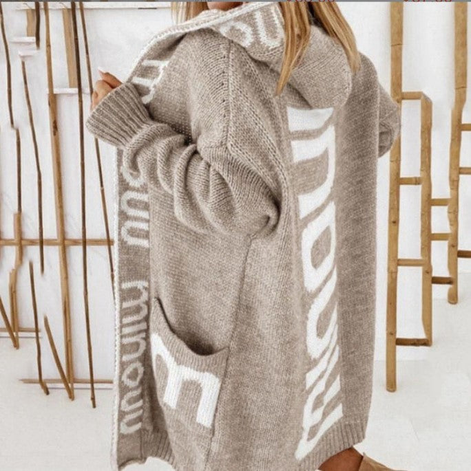Damen gemütlicher Hooded Cardigan R&B
