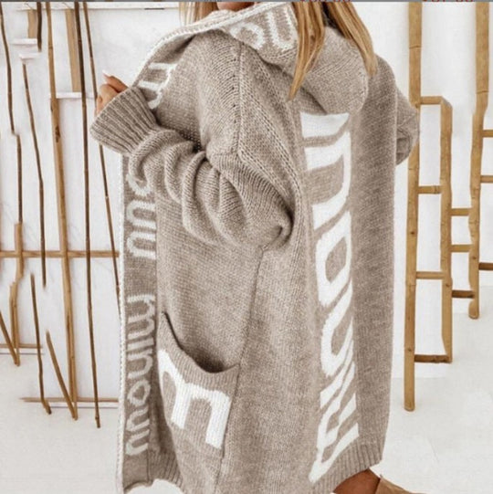 Damen gemütlicher Hooded Cardigan R&B