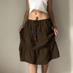 Damen luftiger Jumpskirt mit elastischem Bund und Raffungen R&B