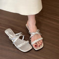 Damen elegante Flip-Flops mit funkelndem Strass und modischem Riemendesign EB