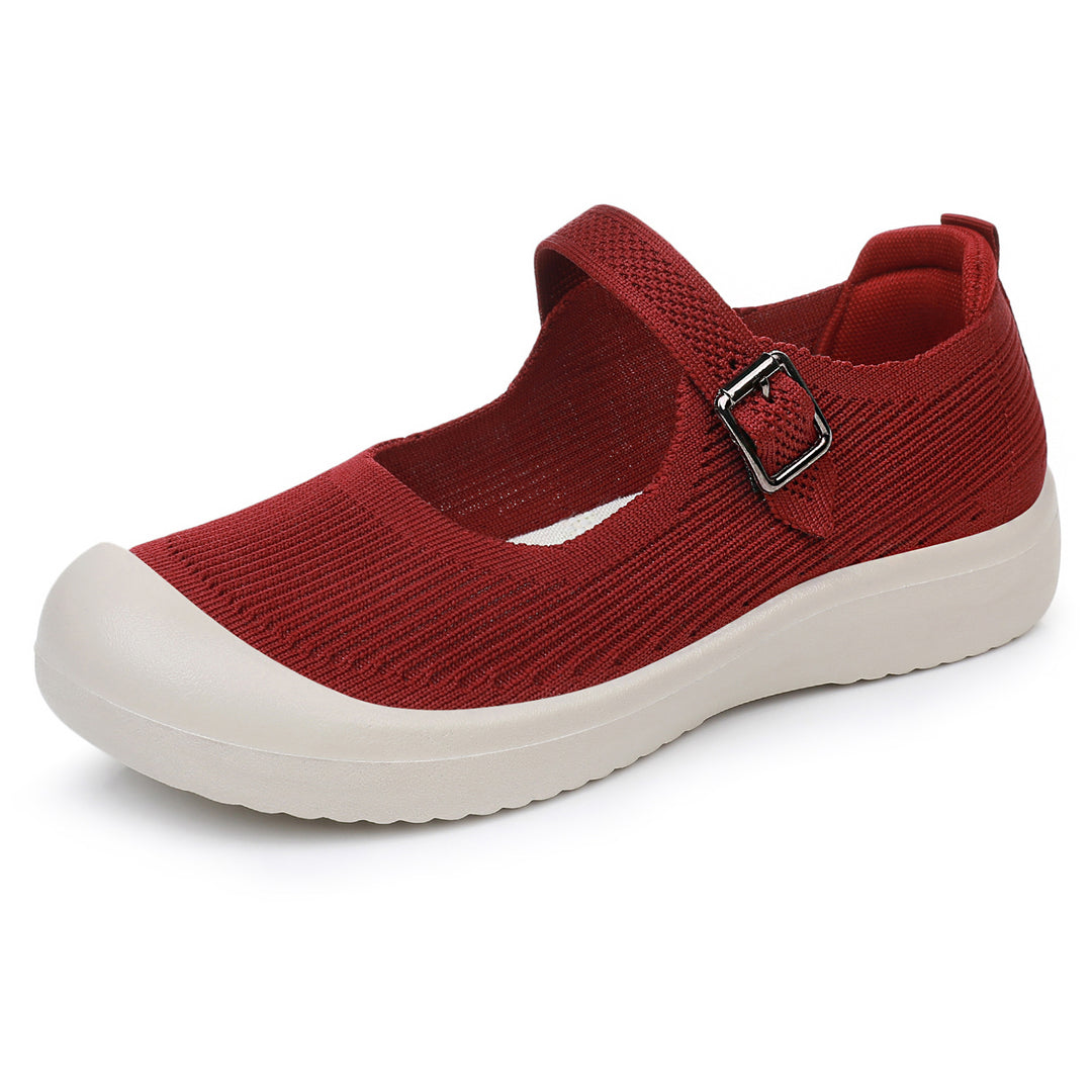 Damen sportliche Slip-On Schuhe mit verstellbarem Riemen und atmungsaktivem Obermaterial R&B