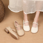 Damen elegante Mary Jane Ballerinas mit dekorativem Riemchen R&B