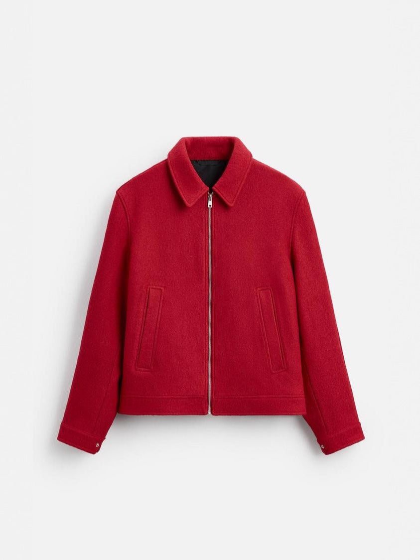 Damen Urbane Wolljacke mit modernem Stehkragen Hedi-Mode