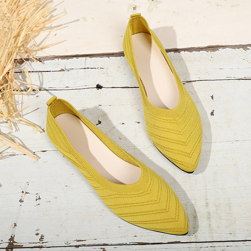 Damen elegante Ballerinas aus atmungsaktivem Strickmaterial R&B