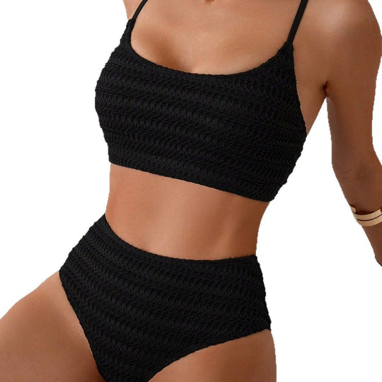 Damen Crop-Top-Bikini mit hohem Bund R&B