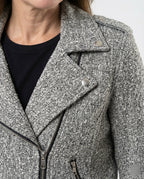 Damen Bikerjacke mit Tiermuster und taillierter Passform