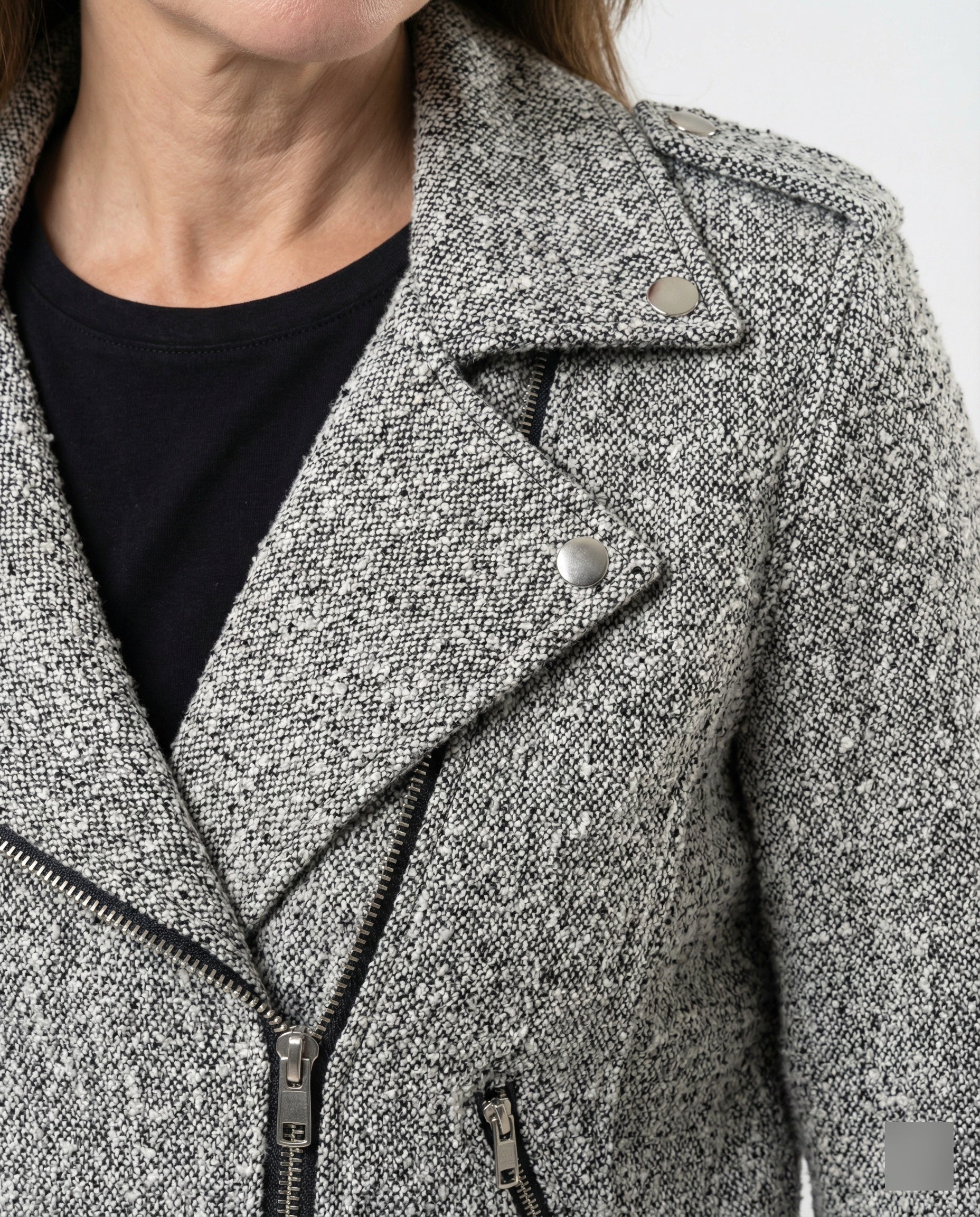 Damen Bikerjacke mit Tiermuster und taillierter Passform