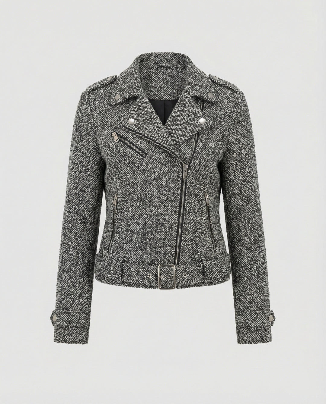 Damen Bikerjacke mit Tiermuster und taillierter Passform