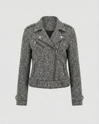 Damen Bikerjacke mit Tiermuster und taillierter Passform