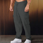 Herren entspannte Cargo-Hose mit praktischem Taschen-Design und elastischem Bund R&B