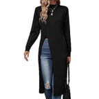 Damen elegantes Strickkleid mit seitlichen Schlitzen R&B