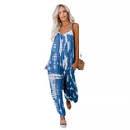 Damen Lässiger Maxijumpsuit aus leichtem Stoff mit Tie-Dye-Muster R&B