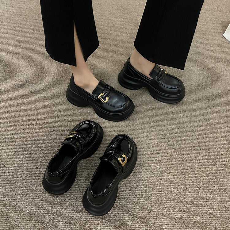 Damen modische Loafers mit dekorativer Schnalle und voluminöser Sohle R&B