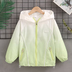 Damen nan leichter Kapuzen-Windbreaker mit Reißverschluss und verdeckten Taschen R&B
