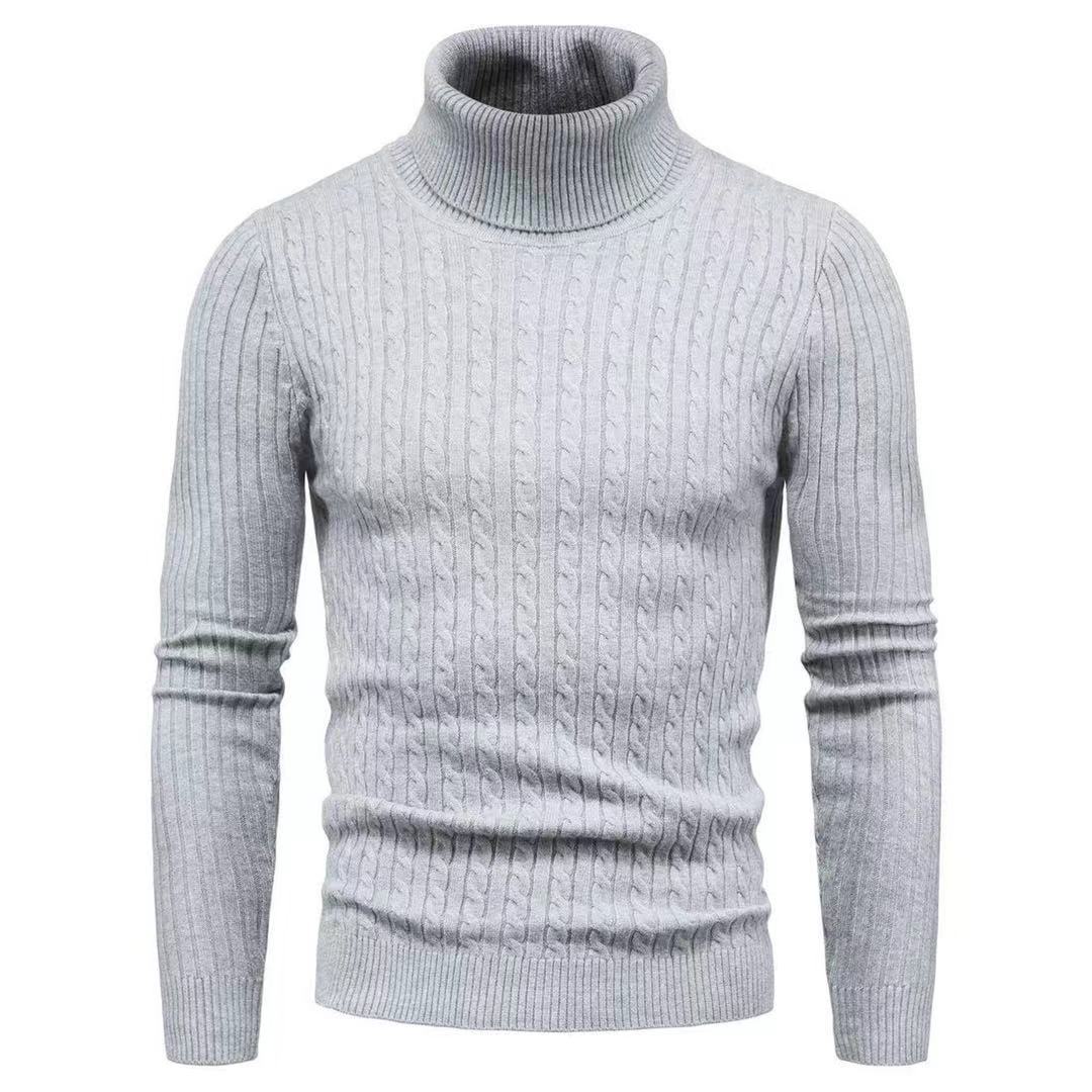 Herren Rollkragenpulli mit strukturiertem Zopfmuster R&B