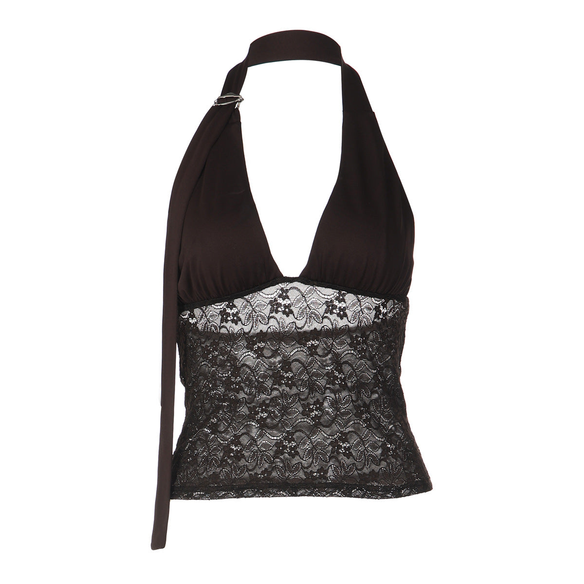 Damen Halterneck-Spitzenoberteil R&B