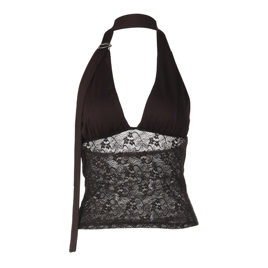 Damen Halterneck-Spitzenoberteil R&B
