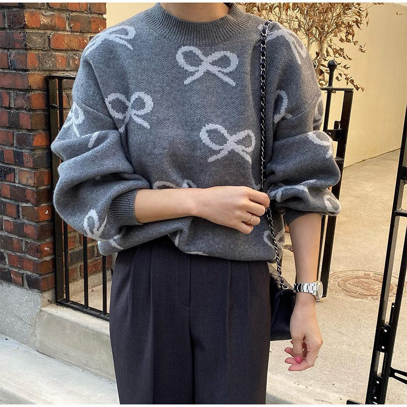Damen Gemusterter Pullover mit lockerer Passform R&B