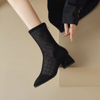 Damen Elegante und modische Ankle Boots mit zeitloser Spitze und komfortablem Blockabsatz R&B