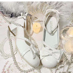 Damen elegante Mary Jane Slingback-Schuhe mit Zierschleife und bequemer Sohle R&B