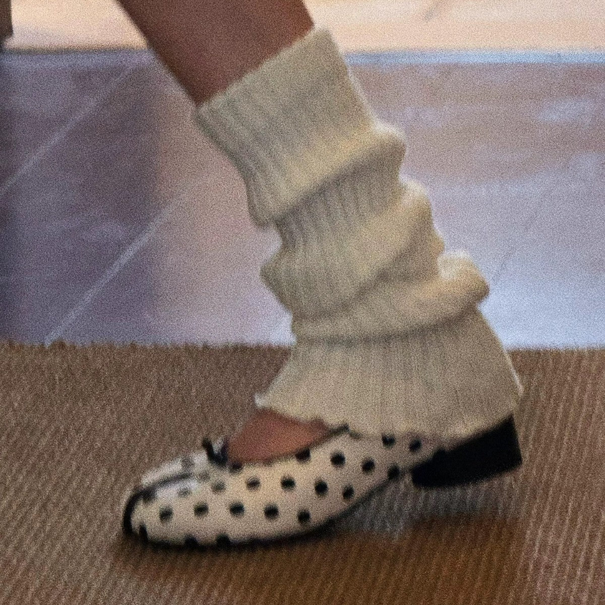 Damen Ballerinas mit eleganter Punktmusterung und innovativem Zehendesign R&B