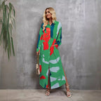 Damen Hemdblusenkleid mit farbenfrohem grafischen Muster und legere Passform R&B