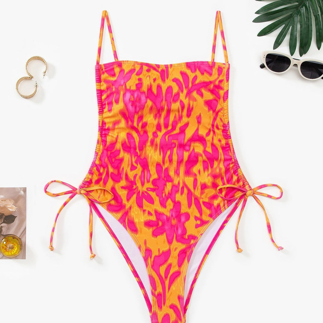 Damen Schwimmanzug mit kreativem floralen Muster und verstellbaren Trägern R&B