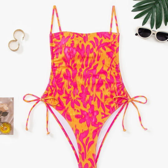 Damen Schwimmanzug mit kreativem floralen Muster und verstellbaren Trägern R&B