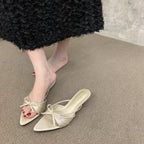 Damen elegante Sling-Sandalen mit modischem Schleifendetail und komfortabler Sohle R&B