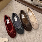 Damen Fleece Ballerinas mit flexiblem Absatz R&B