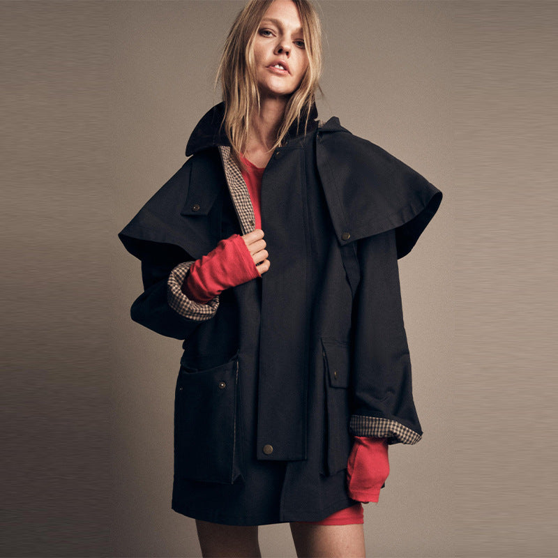 Damen wasserabweisende Outdoor-Jacke mit innovativem Kapuzen-Design R&B