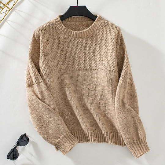 Damen modischer Strickpullover mit strukturiertem Design und lässigem Schnitt R&B