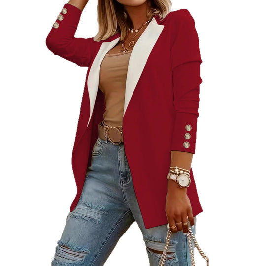 Damen Eleganter Blazer mit kontrastierenden Einsätzen R&B