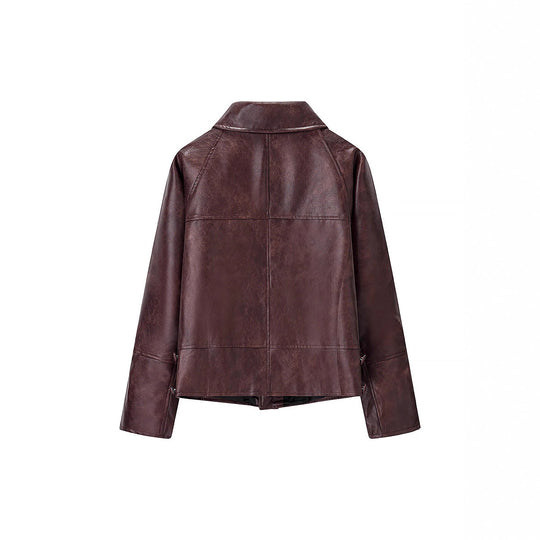 Damen Kurzjacke aus Kunst mit strukturiertem Design R&B