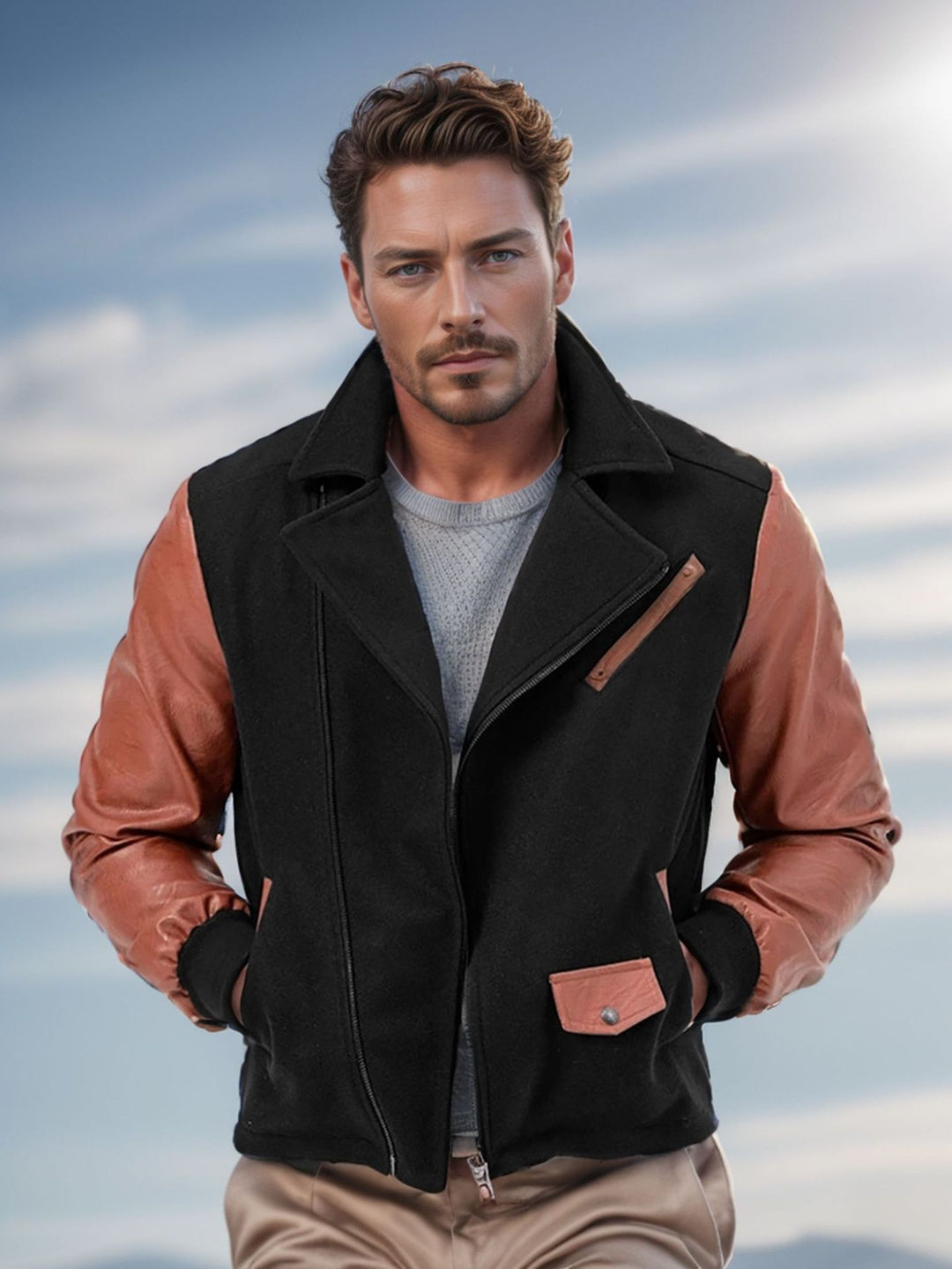 Herren stylische Winterjacke R&B
