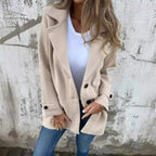 Damen Modischer Oversized-Mantel mit modernen Knopfdetails R&B
