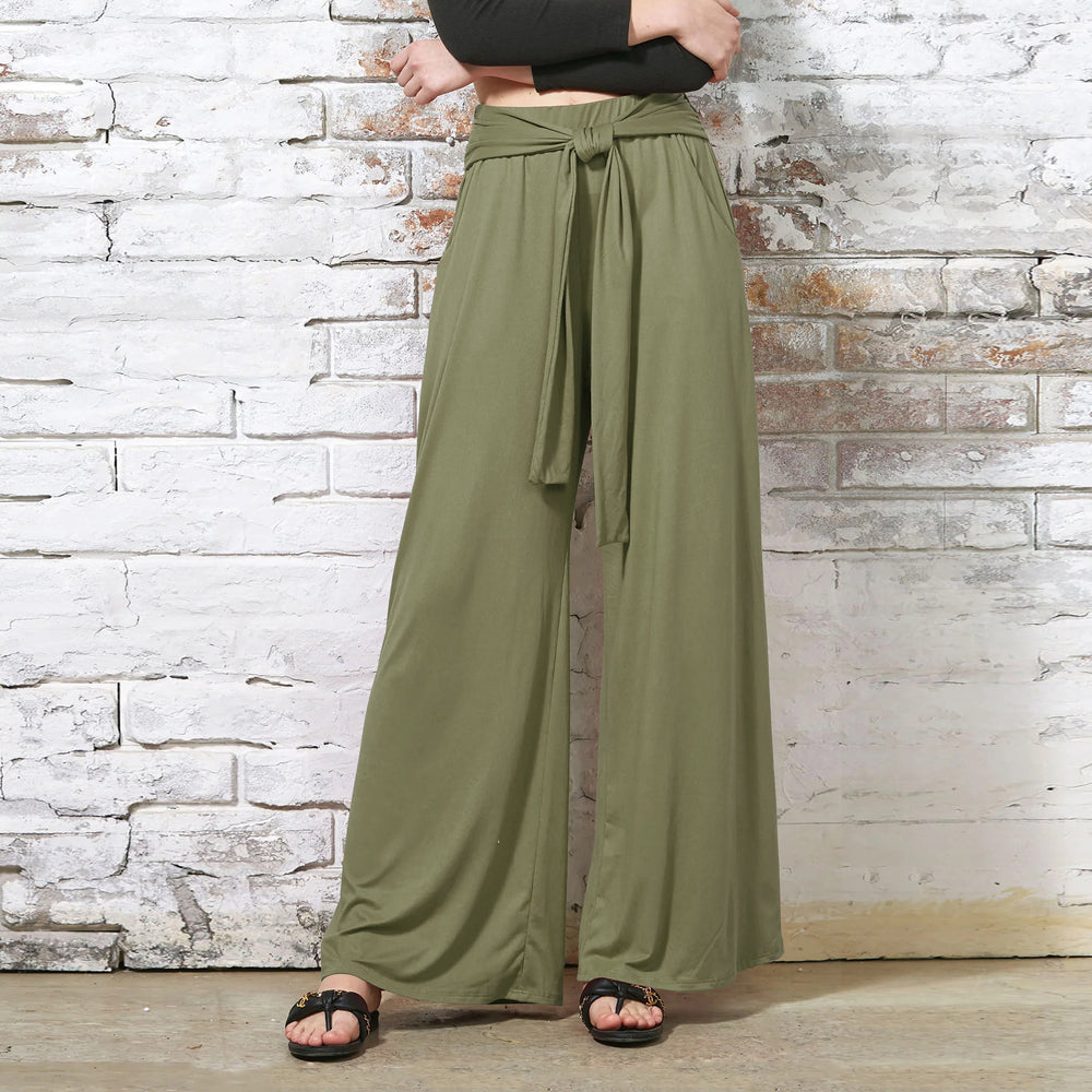 Damen Weit geschnittene Sommerhose mit hochwertigem Bund und eleganter Schleifendetail R&B
