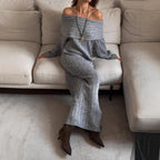 Damen Langer, eleganter Strickpullover R&B